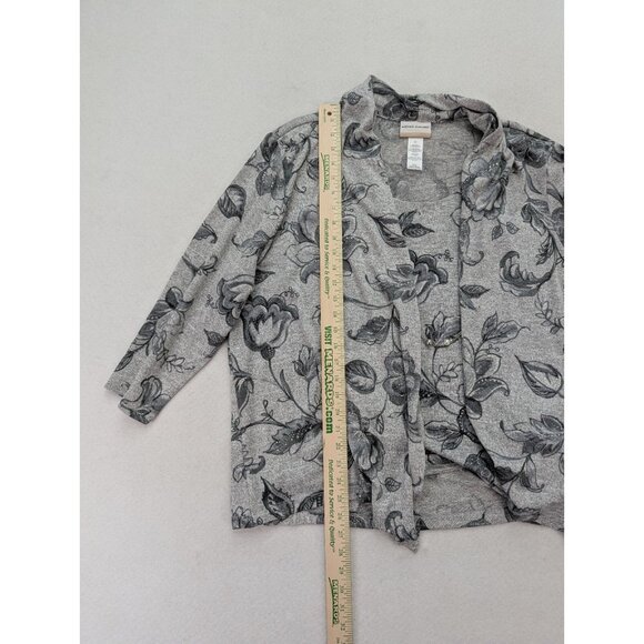 Alfred Dunner Women's Sweater Size 1X Gray Floral Print 2-For Cardigan - Picture 14 of 16